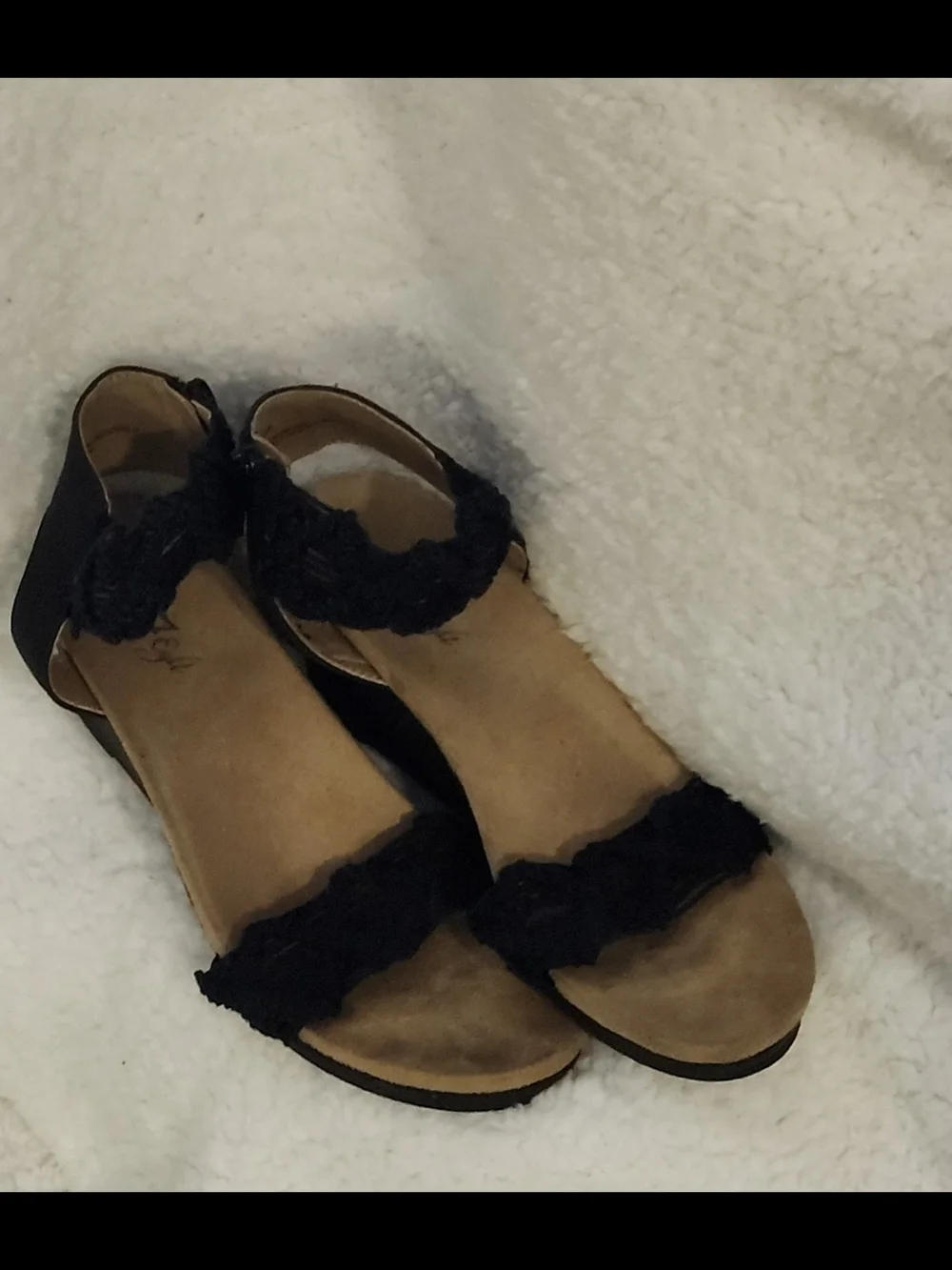 Women’s Ankle-Strap Black Braided Sandals